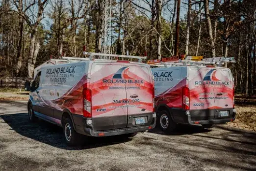 Roland Black service vans parked and ready to roll out in Gastonia, NC Roland Black service vans parked and ready to roll out in Gastonia, NC